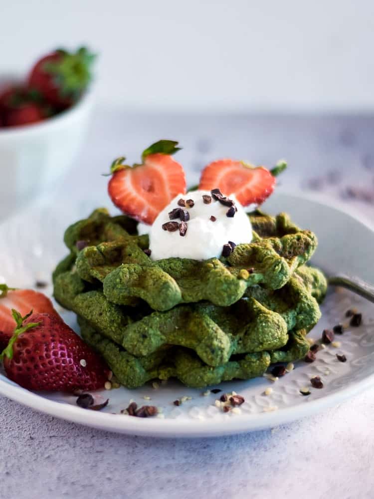 Waffles proteicas verdes