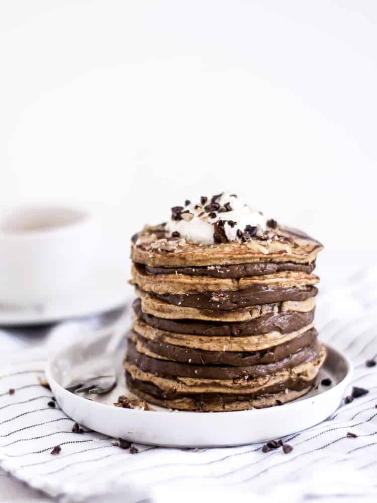 Panquecas abóbora com recheio de chocolate