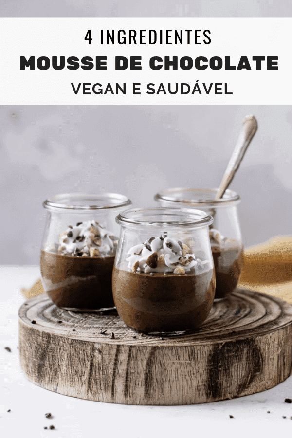 Mousse de Chocolate Simples e Saudável - Esta Mousse de Chocolate Simples e Saudável  prepara-se em 5 minutos! É vegan, sem açúcar e deliciosa.