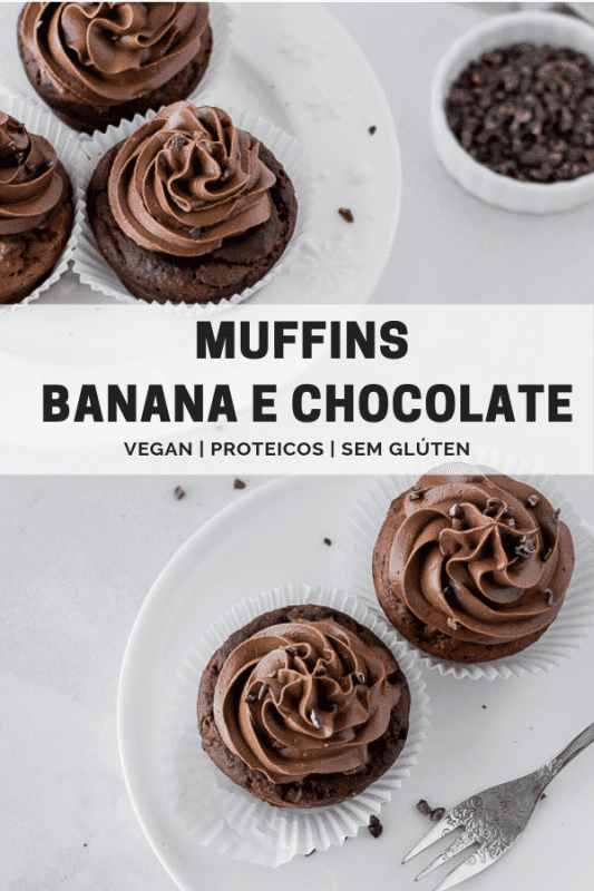 Muffins de Banana e Chocolate Saudáveis