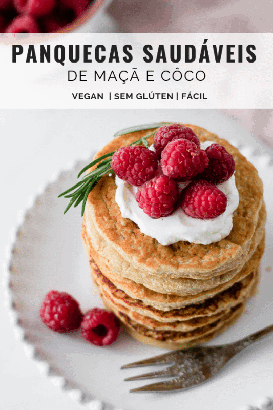 Panquecas saudáveis de maçã vegan