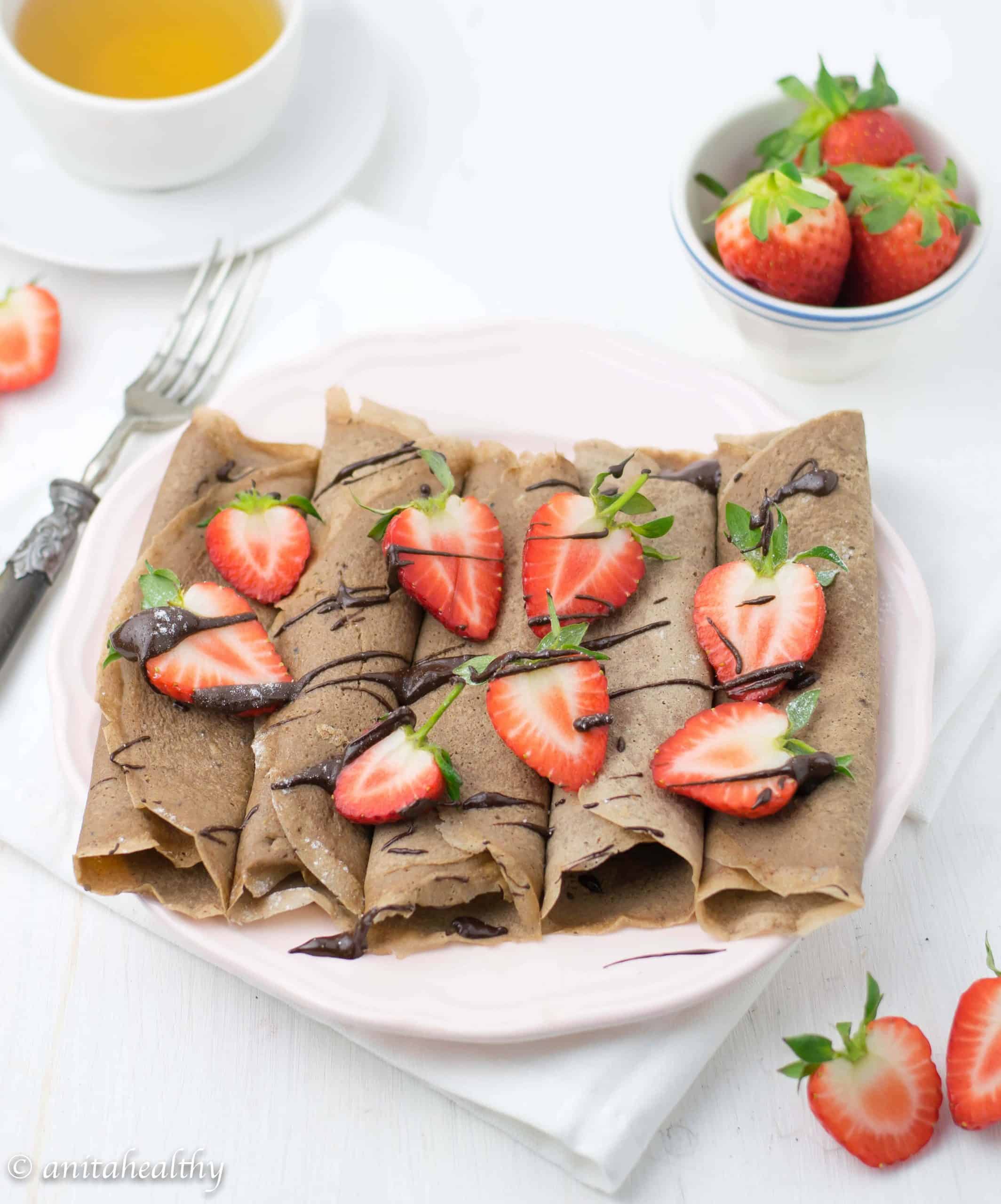 Crepes de chocolate sem glúten | Anita Healthy