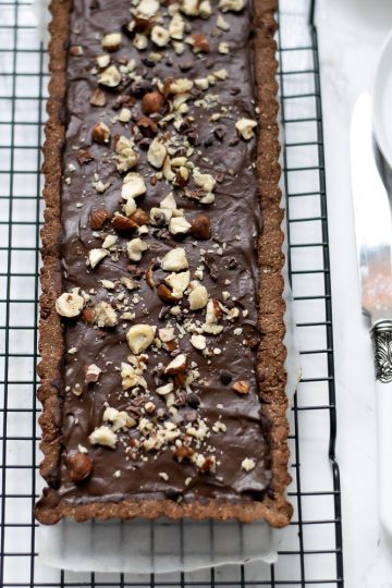 Tarte de chocolate e avelãs