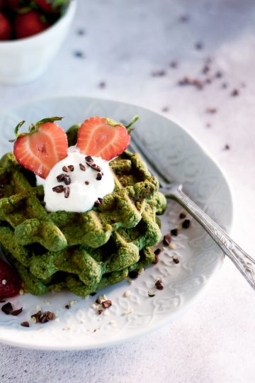 Waffles proteicas verdes