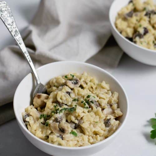 Risotto de cogumelos vegan