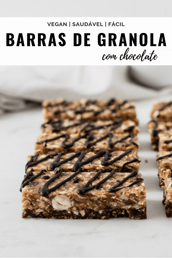 Barras de granola com chocolate