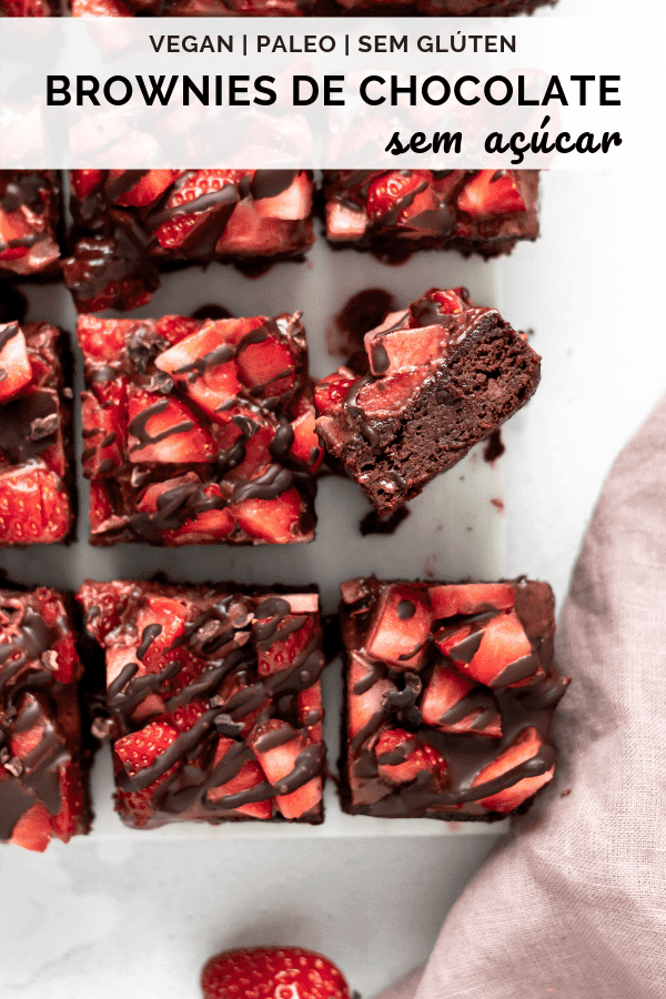 Brownies de chocolate Saudáveis, Vegan e sem açúcar