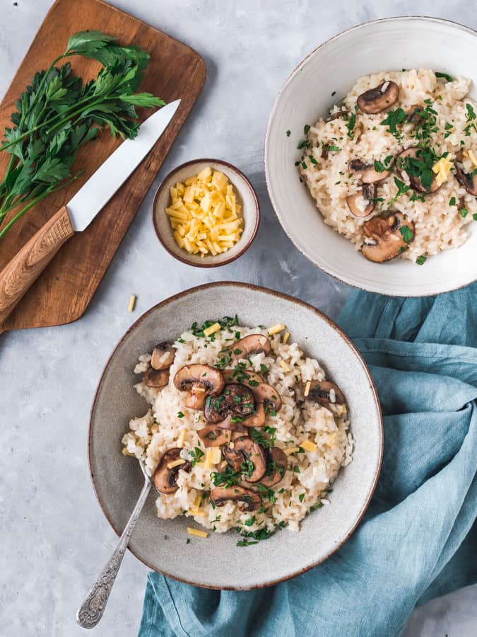 Risotto de cogumelos frescos